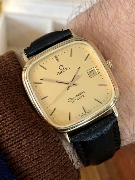 gold omega seamaster quartz|omega quartz gold seamaster watches.